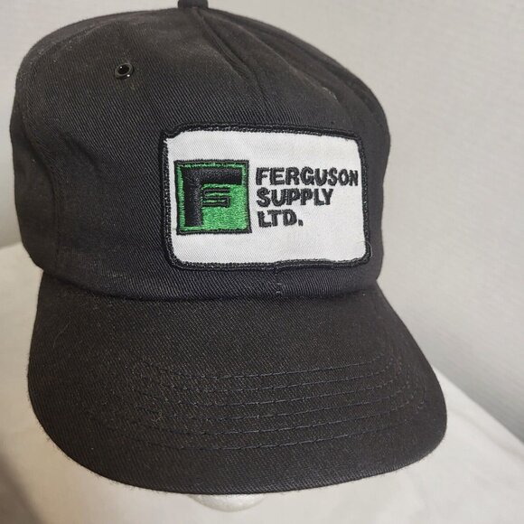 Ferguson Supply Hat Snapback Vintage 80s Cap Trucker K-Brand Blk Canada Made - Picture 2 of 13